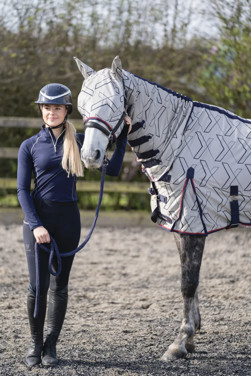 DefenceX System Guardian Fly Rug and Fly Mask - Silver-2